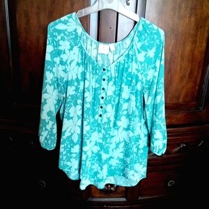ST. JOHN'S BAY Bohemian Blouse With Pretty Floral Print Women XL